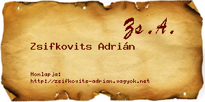 Zsifkovits Adrián névjegykártya